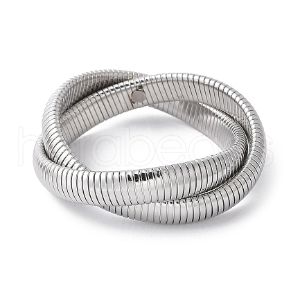 304 Stainless Steel Stretch Bracelets BJEW-A031-01H-P-1