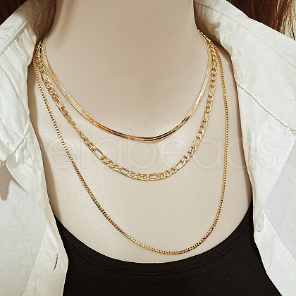 Alloy 3 Layer Necklaces for Women FS-WGAC560-07-1