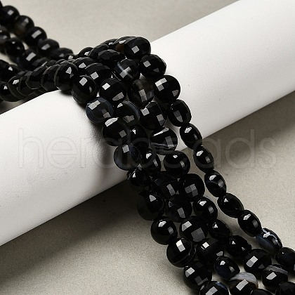 Natural Banded Agate(Dyed & Heated) Beads Strands G-C179-A6mm-21-1