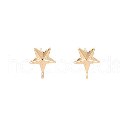 Brass Stud Earring Findings KK-S364-154-1