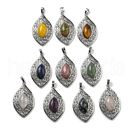 Natural Mixed Stone Pendants G-Q158-02-1