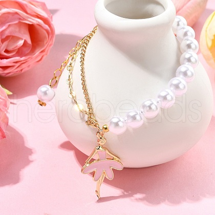 ABS Plastic Imitation Pearl Beads Bracelets BJEW-JB11359-1