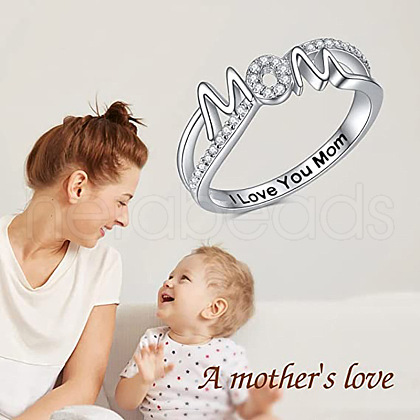 Brass Micro Pave Cubic Zirconia Finger Rings for Women FS-WG11F27-05-1
