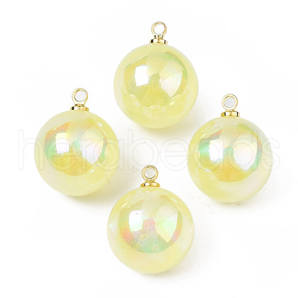 ABS Plastic Imitation Pearl Pendants PACR-T015-04B-1