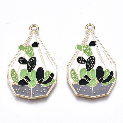 Eco-Friendly Alloy Enamel Pendants ENAM-Q437-028-NR-1