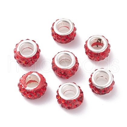 (Defective Closeout Sale Border damaged)Polymer Clay Rhinestone European Beads RB-XCP0001-05S-02-1
