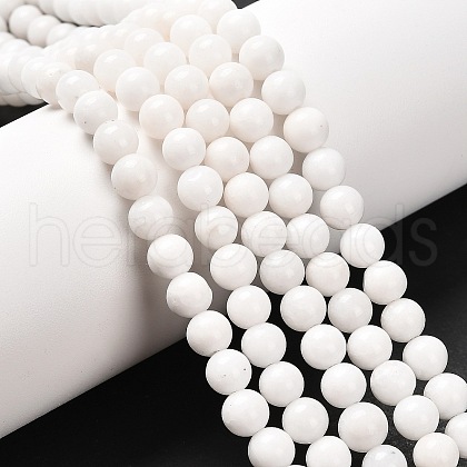 Natural White Jade Round Bead Strands G-O113-01-6mm-1