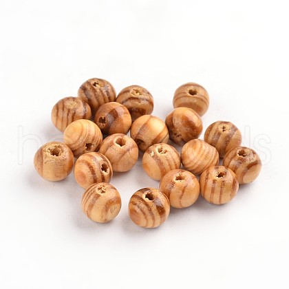 Undyed Natural Wood Beads X-TB611Y-8mm-LF-1