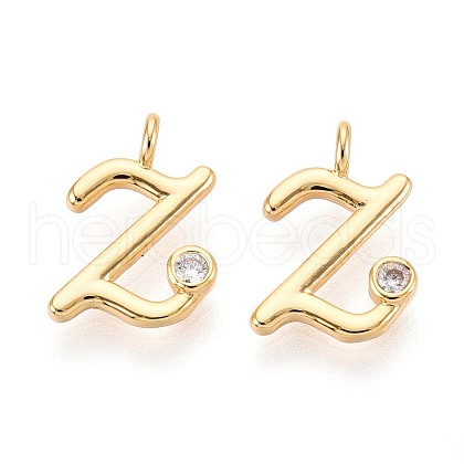Brass Micro Pave Cubic Zirconia Charms KK-N263-97G-Z-1