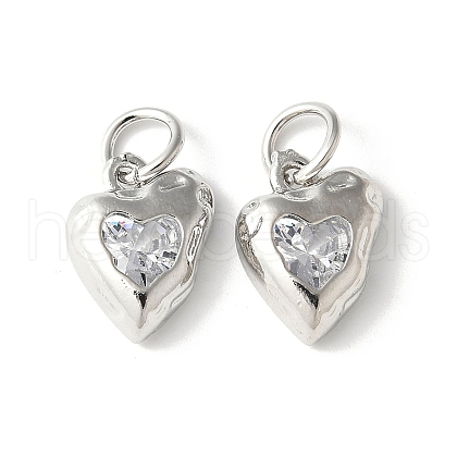 Brass Micro Pave Cubic Zirconia Pendants KK-U067-10P-04-1