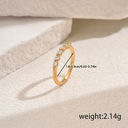 Brass Micro Pave Cubic Zirconia Finger Rings for Women NZ5142-6-1