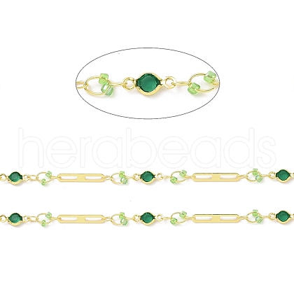 Real 18K Gold Plated Brass Oval & Flat Round Link Chains CHC-F844-10B-1
