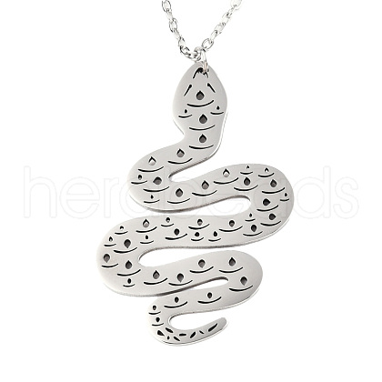 Non-Tarnish 201 Stainless Steel Pendant Necklaces NJEW-T009-JN084-1-45-1