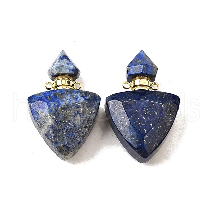 Natural Lapis Lazuli Perfume Bottle Pendants G-L623-10G-04-1