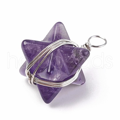 Natural Amethyst Pendants G-I220-C12-1