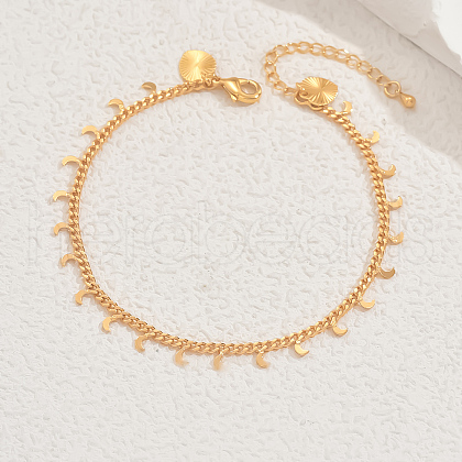 Brass Moon Heart Tassel Twisted Chain Anklets for Women YU8409-1