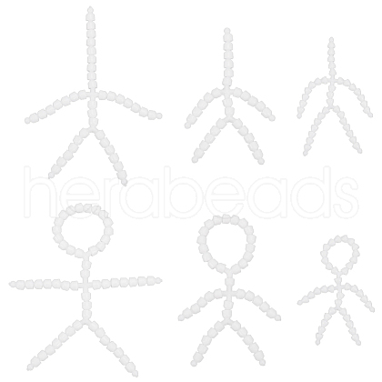 Olycraft 6Pcs 6 Styles Plastic Action Figure Movable Skeleton DIY-OC0012-10-1