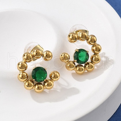 304 Stainless Steel Stud Earrings EJEW-R020-04G-02-1