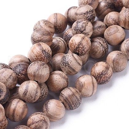 Natural Wood Beads Strands X-WOOD-F008-06-A-1