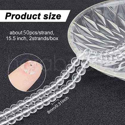 GOMAKERER 2 Strands Synthetic Quartz Crystal Beads Strands G-GO0001-28B-1