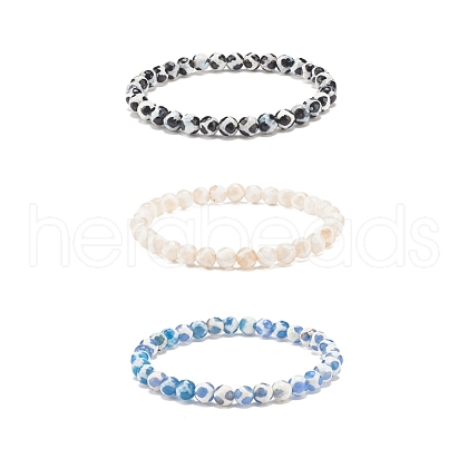 3Pcs 3 Color Mala Beads Bracelet BJEW-JB08251-1