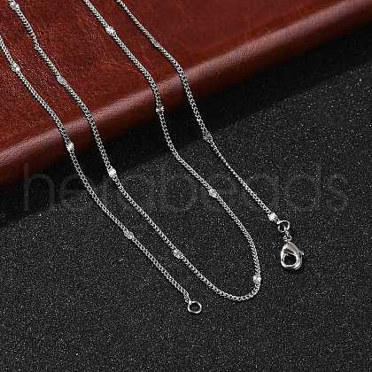 2mm Rack Plating Brass Curb Chain Necklaces for Women Men MAK-L044-24P-1