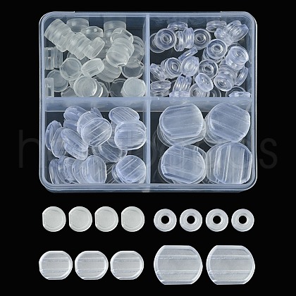 146Pcs 4 Style PVC & Silicone Comfort Clip on Earring Pads KY-FS0001-19-1