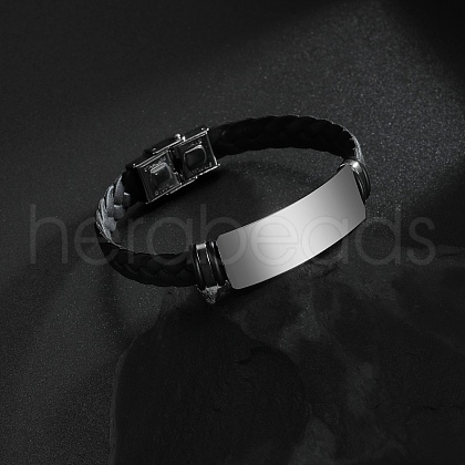 Imitation Leather Cord Braided Bracelets BJEW-B126-01P-1