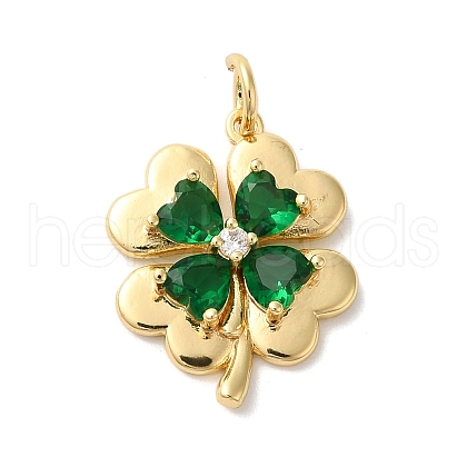 Rack Plating Brass Micro Pave Cubic Zirconia Pendants KK-U022-11B-G-1