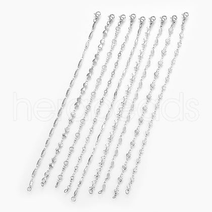 304 Stainless Steel Link Chain Bracelets BJEW-P239-13-1