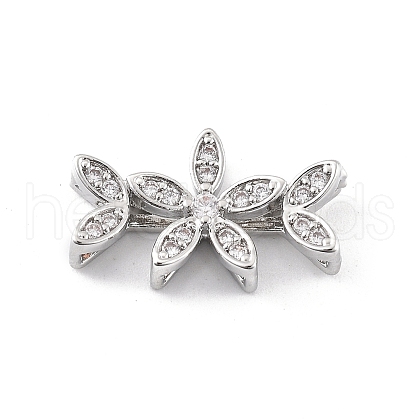 Brass Micro Pave Cubic Zirconia Spacer Beads KK-K371-47B-P-1