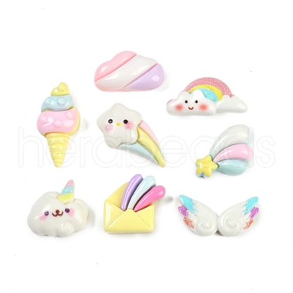 Summer Theme Resin Cabochons RESI-H166-18-1