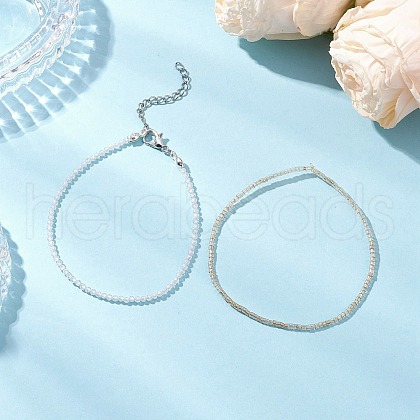 Glass Beads Stretch Bracelets Set for Women BJEW-JB11714-1