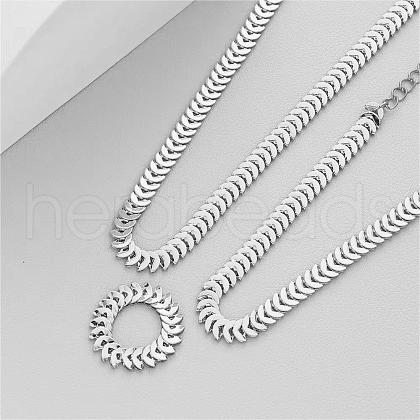 Alloy Wheat Chain Necklaces & Bracelets & Rings Sets FS-WG569C4-02-1