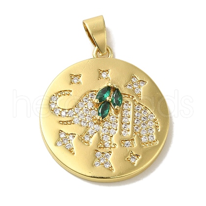 Brass Micro Pave Cubic Zirconia Pendants KK-Z042-26G-02-1
