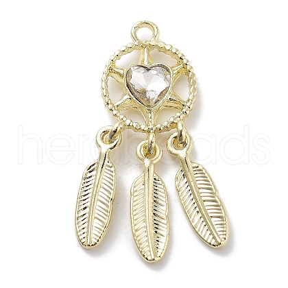 Rack Plating Alloy Rhinestone Pendants PALLOY-F311-19G-01-1