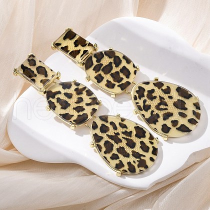 Alloy acrylic Dangle Stud Earrings EJEW-M075-01G-02-1