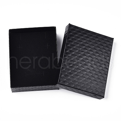 Rhombus Textured Cardboard Jewelry Boxes CBOX-T006-01G-1