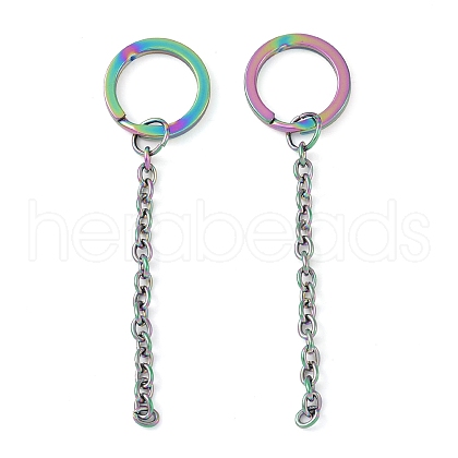 Ion Plating(IP) 304 Stainless Steel Split Key Ring Clasps STAS-L226-009A-M-1