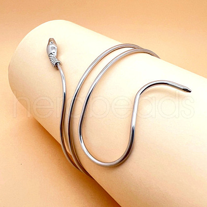 Alloy Upper Arm Open Cuff Bangles for Women BJEW-U037-01A-P-1