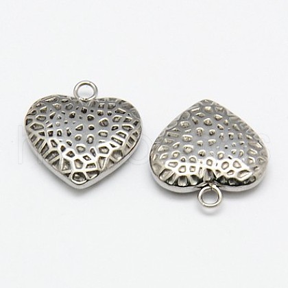 Tarnish Resistant 304 Stainless Steel Textured Pendants STAS-K002-39A2-1