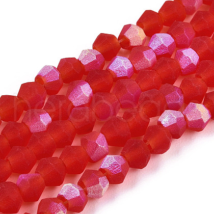 Imitate Austrian Crystal Bicone Frosted Glass Beads Strands GLAA-F029-TM2mm-A31-1