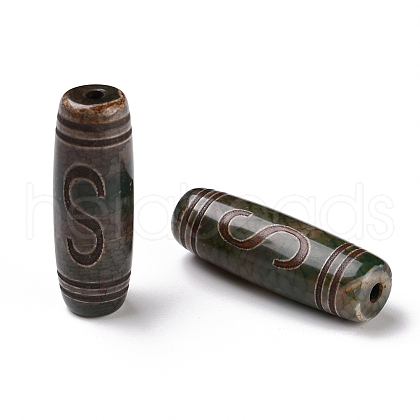 Tibetan Style dZi Beads TDZI-E004-33-1