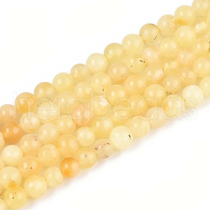 Natural Yellow Amber Beads Strands G-N351-04A-01-1