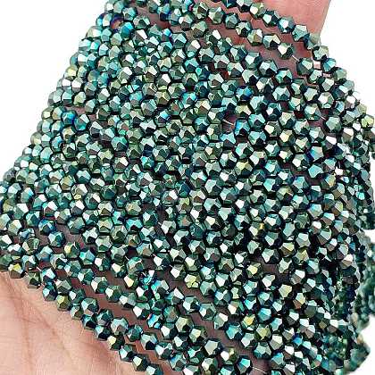 Transparent Electroplate Glass Beads Strands X-EGLA-A039-T3mm-UA06-1