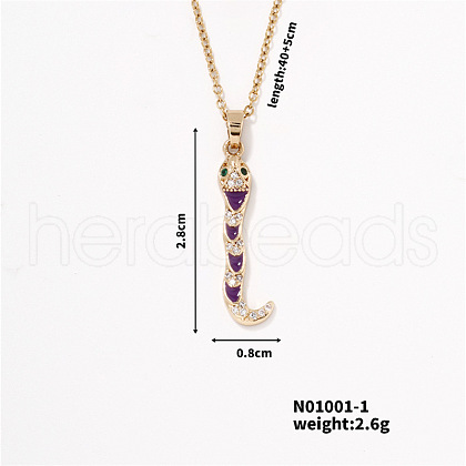 Trendy Snake Pendant Necklace MU5587-1-1