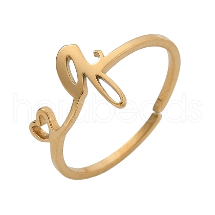 304 Stainless Steel Cuff Rings for Women RJEW-D285-01G-Q-1