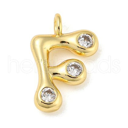 Rack Plating Brass Micro Pave Cubic Zirconia Pendants KK-A200-24G-F-1
