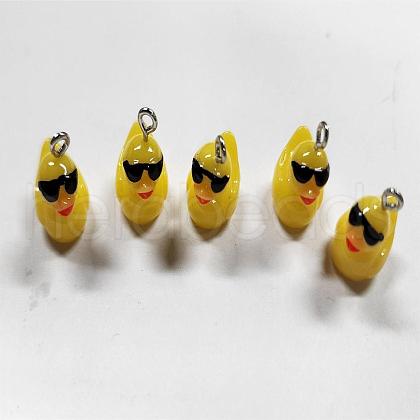 50Piece Opaque Resin Pendant Little Yellow Duck Resin Charm DIY Accessories JX872A-1