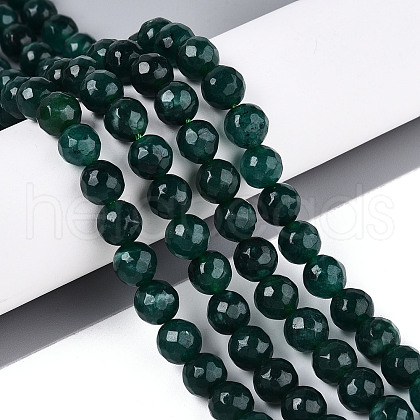 Dyed Natural White Jade Beads Strands G-T139-8mm-60-19-1